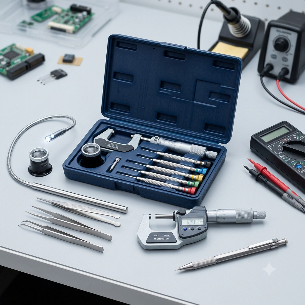Elite Series Precision Electronics & Mechanics Tool Kit – Digital Measurement & Inspection Set