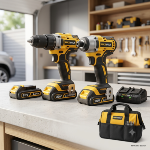 MaxVolt 20V Cordless Drill & Impact Driver Combo Kit (Includes 2x 2.0Ah Batteries, Charger & Tool Bag)